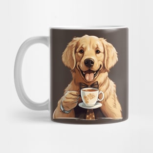 Golden Retriever Drinking Coffee Mug